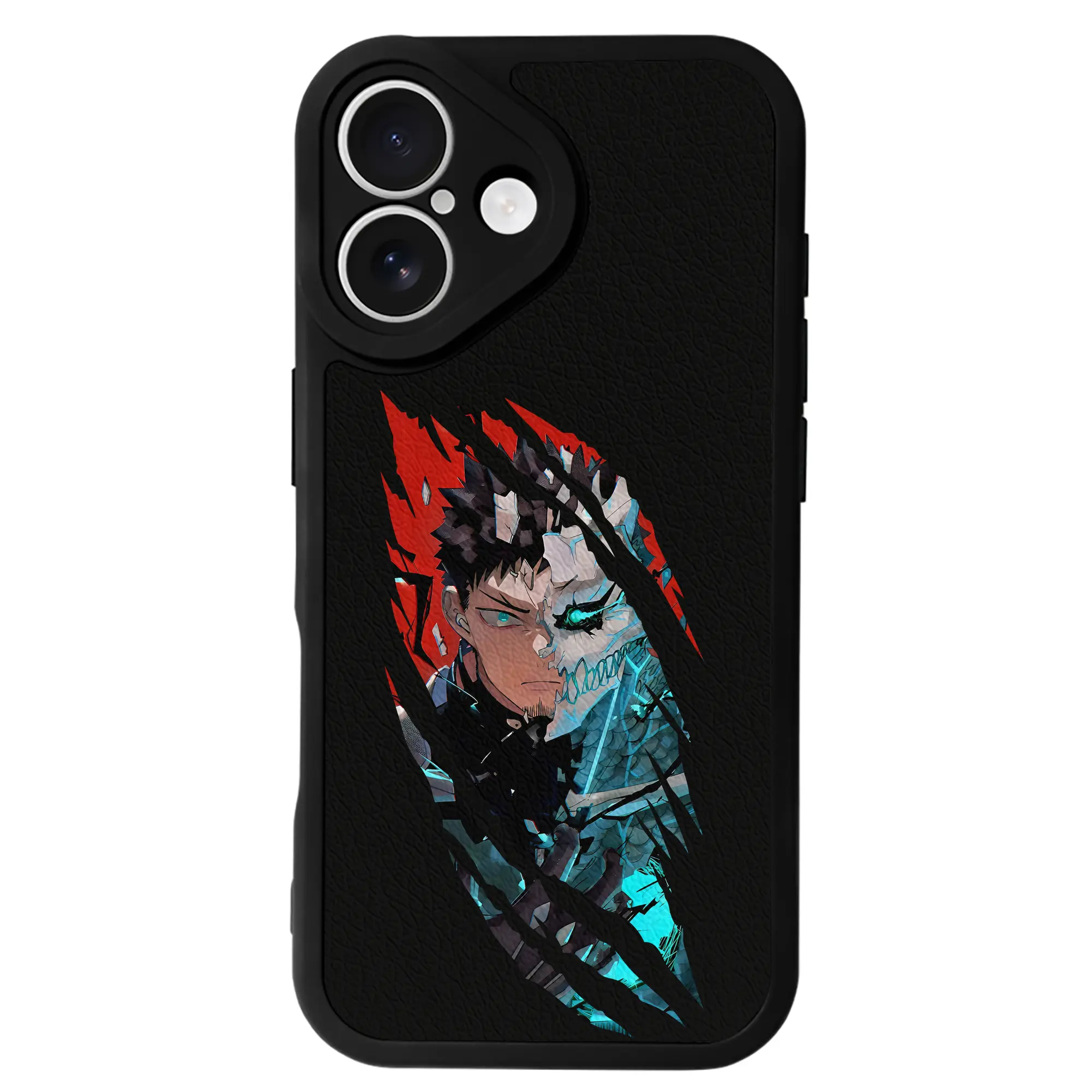 怪獣8号 グッズ,日比野カフカ - IPhone 16シリーズ対応 ・ シリコンスマホケース ・ レザー調 ・ 高精度フィット ・ 耐衝撃 ・ ワイヤレス充電対応 ・ 精密カット